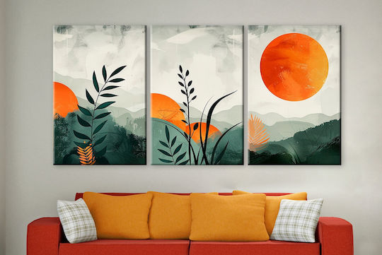 Decowalls Τρίπτυχος Πίνακας σε Καμβά 60x120cm