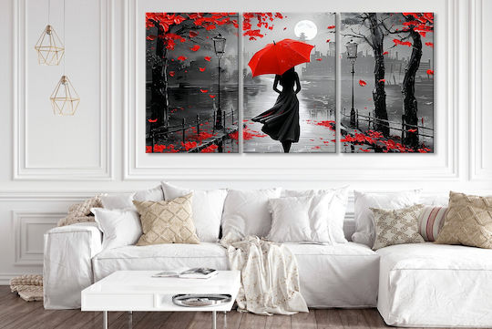 Decowalls Τρίπτυχος Πίνακας σε Καμβά 60x120cm