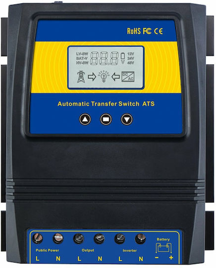 Controler Dual de Putere Moes 50a 5500w Comutator Automat Sistem Independent Solar Eolian Ats Dc 12v 24v 48v Ac 110v 220v