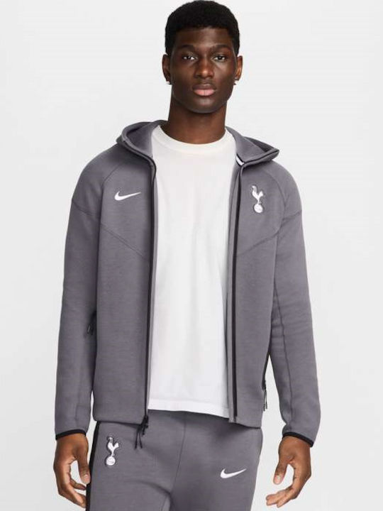 Tottenham Hotspur Tech Fleece Windrunner Ζακέτα με Κουκούλα Γκρι