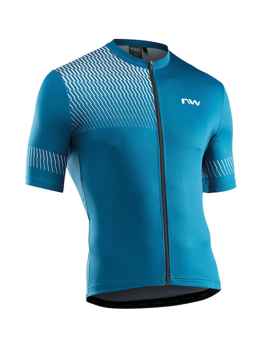 Northwave Bărbați Mâneci scurte Tricou de ciclism Albastru