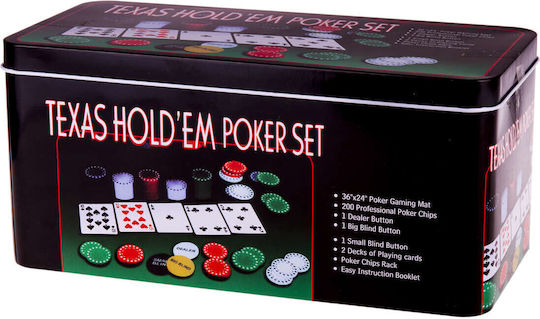 Σετ 200 Μάρκες Poker 40mm σε Μεταλλικό Κουτί