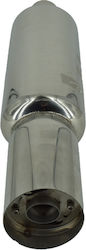 Idealstore Edelstahl Sportauspuff Schalldämpfer Verstellbarer Klang Gesamtlänge 46 cm Einlass 5 cm Auslass 9 cm