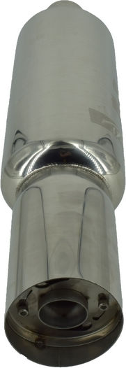 Idealstore Stainless Steel Sports Muffler Silencer Adjustable Sound Total Length 46 Cm Inlet 5 Cm Outlet 9 Cm