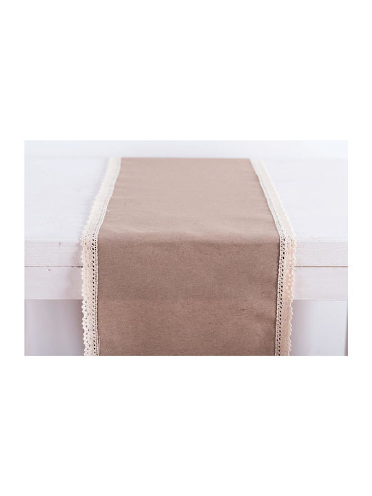 Beauty Home Ράνερ με Δαντέλα Beauty Μπέζ 30x150εκ.