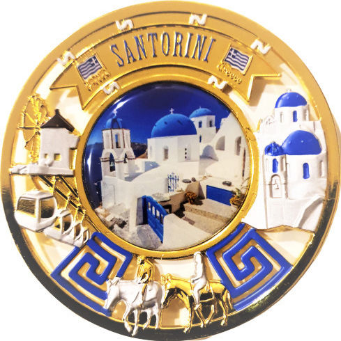 Metallplatte Santorini