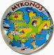 Glass Magnet Map of Mykonos
