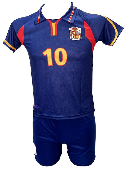 Kinder Spanien Nationalmannschaft Raul Retro Fußballset Blau Rot Gelb 1909-03