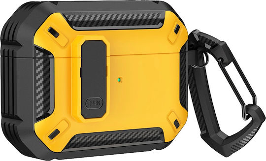 Hurtel Case Калъф с кука в Жълт цвят за Apple AirPods 4
