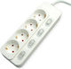 Value Power Strip 4 Positions with Switch and Cable 1.5m
