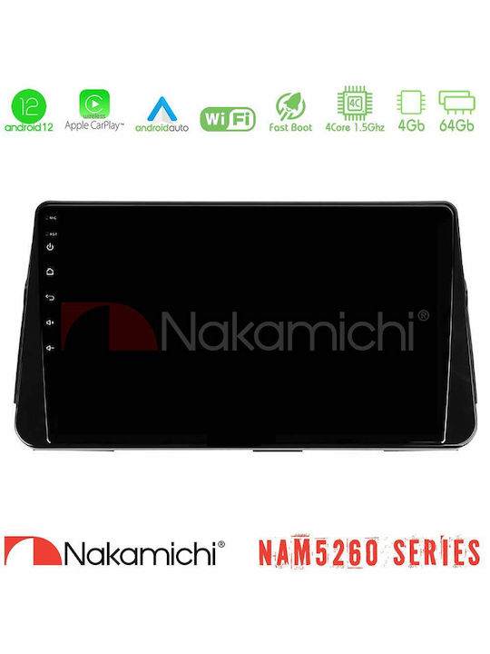 Nakamichi Ηχοσύστημα Αυτοκινήτου για Nissan Micra 2017-2022 (Bluetooth/USB/AUX/WiFi/GPS/Apple-Carplay/Android-Auto) με Οθόνη Αφής 9"