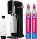 Soda Maker Sodastream Art Black + 2x Quick Connect Cartridge
