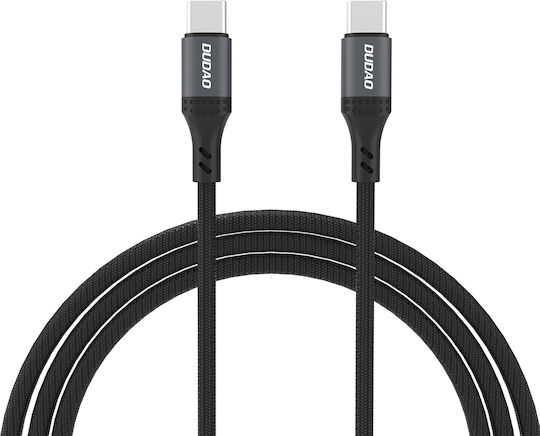 Dudao Braided USB 2.0 Cable USB-C Male - USB-C 60W Black 2m