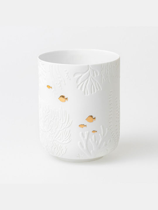 Raeder Candle Holder suitable for Tealights Porcelain in White Color 10.5x10.5x13.5cm 1pcs