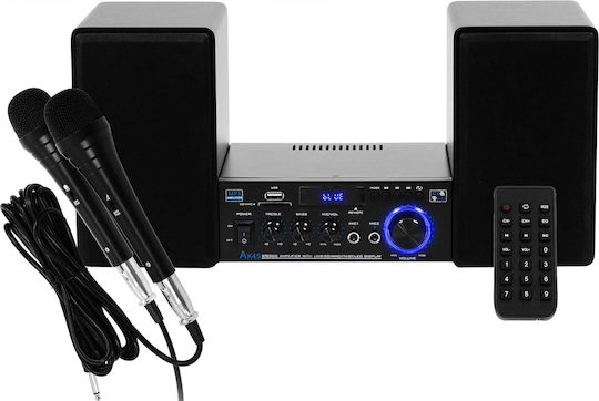 MusicMate Boxă Karaoke Cu Microfoane Cu Fir Și Efecte De Iluminare MM-SC990 DiscoPack Negru