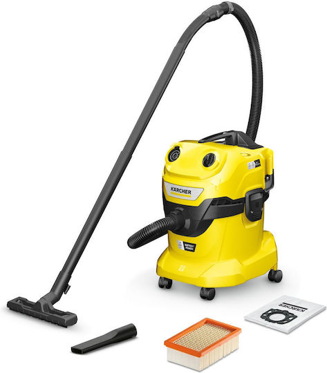 Karcher WD 4-18 Dual V-20/22 Rechargeable Vacuum Wet / Dry Without Charger and Battery with Plastic Bin 20lt