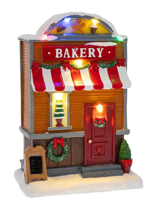 Iliadis Bakery Χριστουγεννιάτικη Φωτιζόμενη Διακοσμητική Παράσταση Μπαταρίας 18x11x8cm