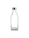 Viosarp Bottle Water Glass with Screw Cap Silver 1000ml