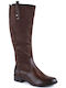 Women's Boots with Zipper & Fur Brown