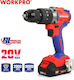 WorkPro WP390007 Κρουστικό Δραπανοκατσάβιδο Μπαταρίας Brushless 20V 2x2Ah