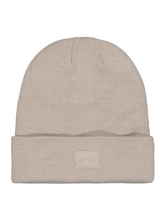 Beanie Unisex Σκούφος Πλεκτός σε Μπεζ χρώμα
