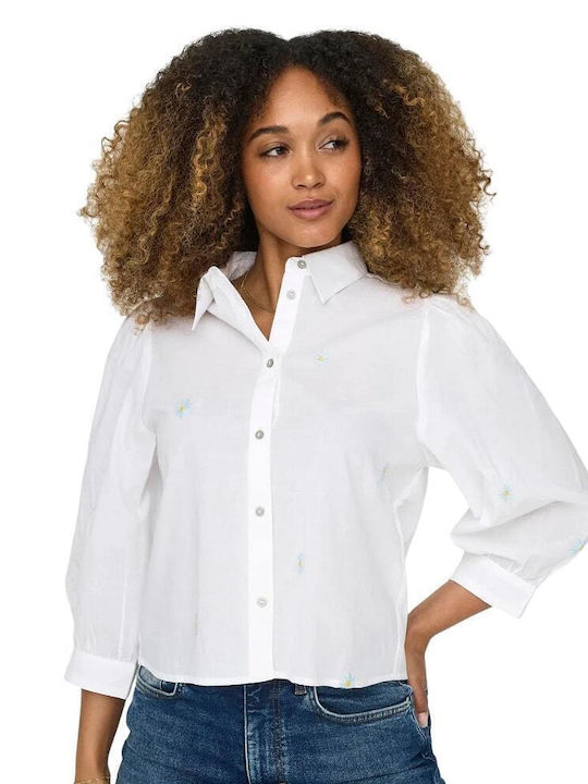 Only Women's Long Sleeve Shirt White