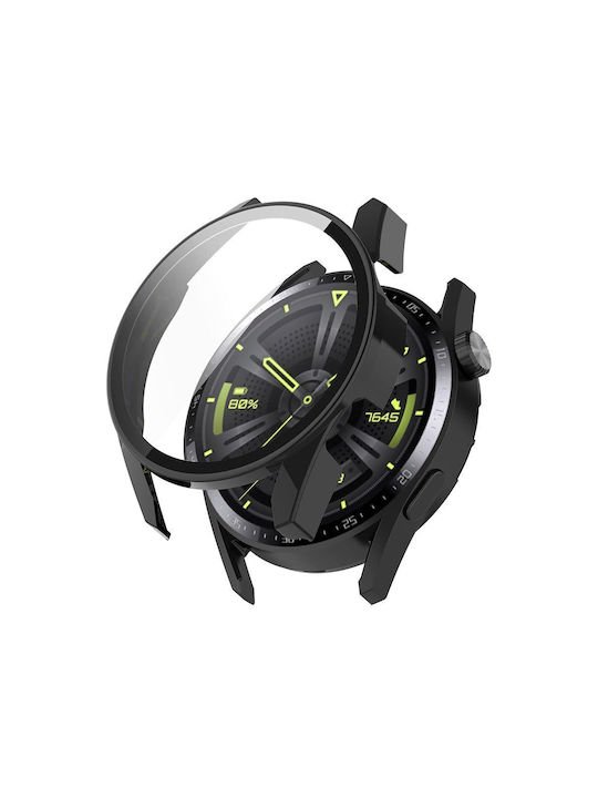 Techsuit Defense360 Pro Plastikhülle mit Glas in Schwarz Farbe für Huawei Watch GT 3 (42mm)
