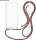 Sonique Armor Clear Silicone Case with Cord for...