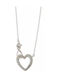 Oxzen Necklace with design Heart from Silver with Zircon