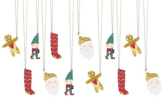 Gift Tags Santa Ετικέτες Δώρων 12 Τμχ