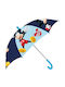 Disney Kinder Regenschirm Gebogener Handgriff Mickey Blau