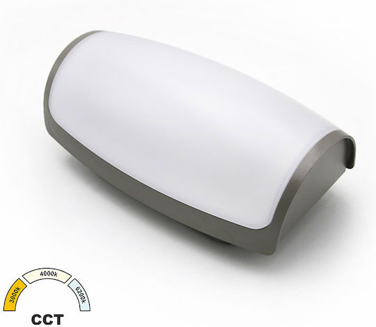 Adeleq Lumină de exterior montată pe perete LED IP65 12W cu Alb reglabil Lumină 22.5x12.4x9.6εκ.