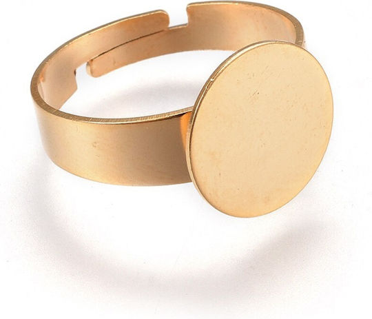 24k Gold-Plated Steel Ring Base 12mm 3pcs