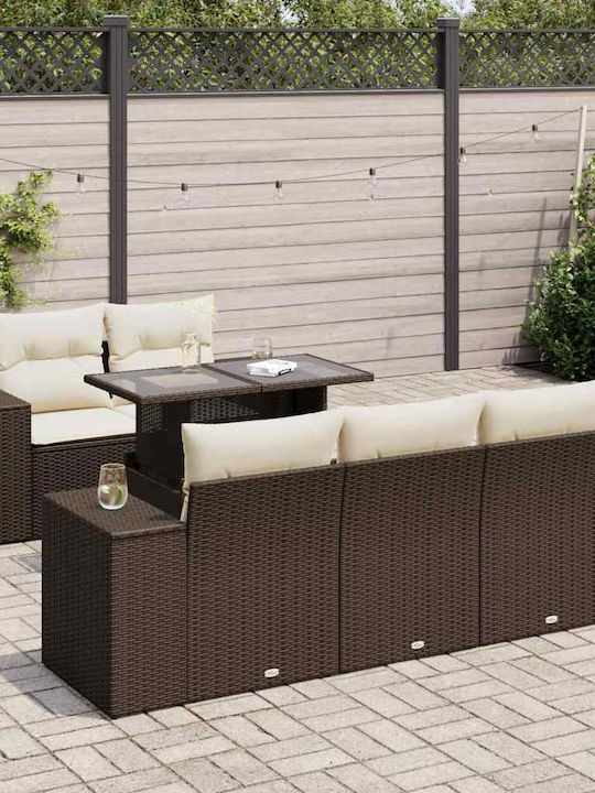 Garten- und Outdoor-Möbelsets 6 Stück Braun mit...