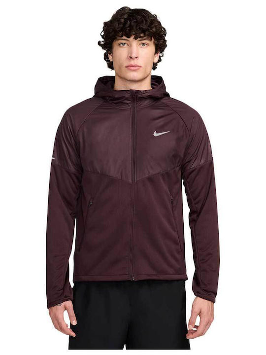 Sphere Miler Men's Fleece Jacket Hooded Burgundy