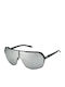 FILA Men's Sunglasses with Black Metal Frame and Silver Mirror Lens FI125 530X