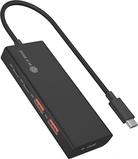 Icy Box Hub 5 Porturi USB 3.2 cu Conectare USB-C