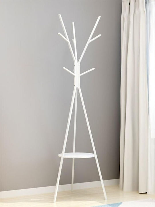 Viosarp Metallic Coat Rack White 40x40x180cm