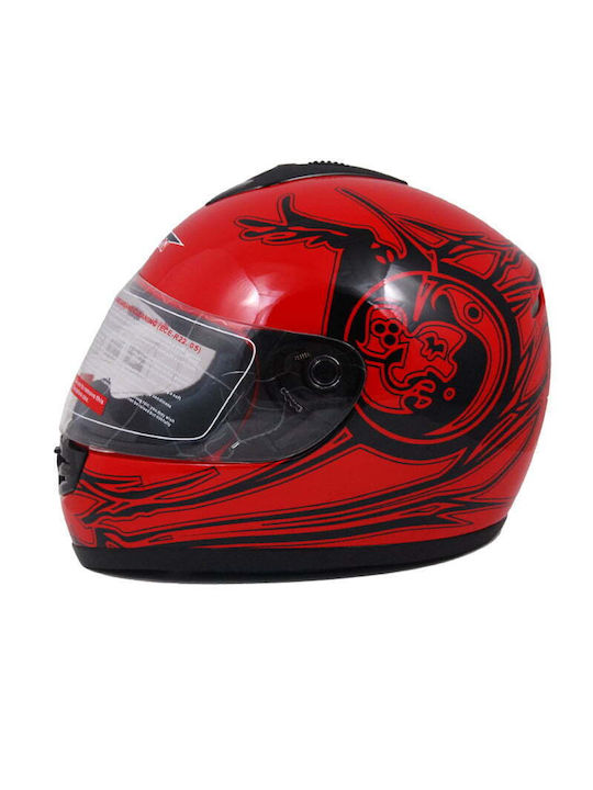 Autoline V190 Red Κράνος Μηχανής Full Face 1450gr