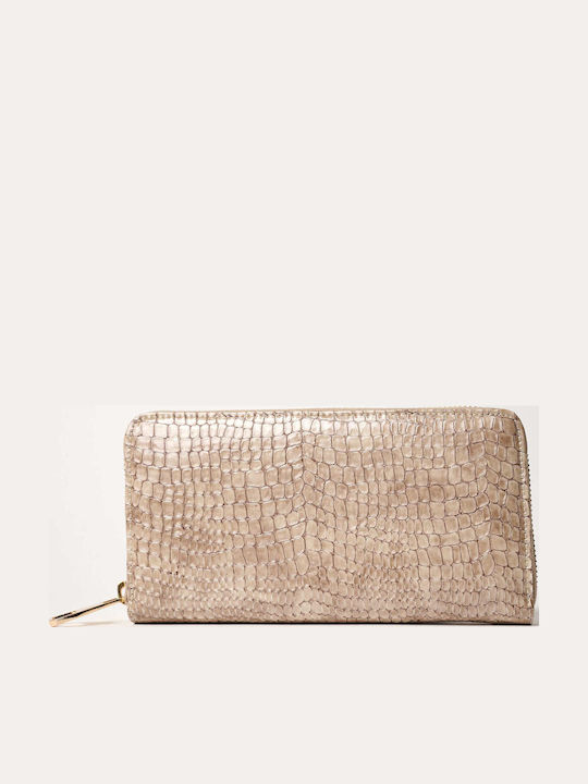 Large Leather Women's Wallet Classic Beige