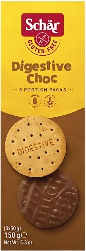 Schar Μπισκότα Πρωτεΐνης Digestive με Επικάλυψη Σοκολάτα 150gr