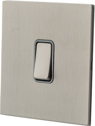 Grey Brush Metal Switch Vichema 1 Gang 2 Way 10a