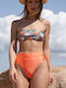 Strapless Γυναικείο Μαγιό Bandeau Ψηλόμεσο Brazil Πορτοκαλί Πορτοκαλί Σκούρο