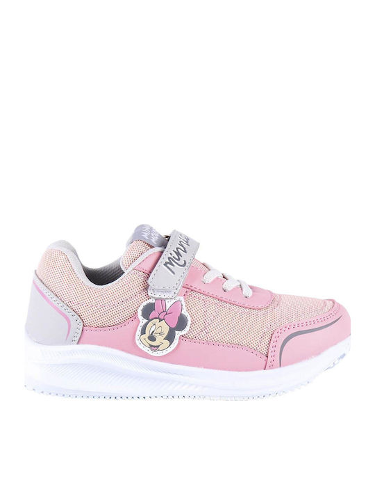 Minnie Kids Sneakers with Hoop & Loop Closure Pink