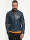 Geci barbati Piele Biker Albastru