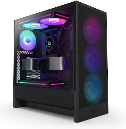 NZXT H5 (2024) Flow Gaming Midi Tower Κουτί Υπολογιστή με Πλαϊνό Παράθυρο και RGB Φωτισμό Μαύρο