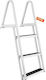 Vevor Σκάλα Πισίνας από Αλουμίνιο 61x45.5x122.5εκ. Ασημί