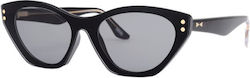 Snob Milano Plastic Γυναικείος Κοκκάλινος Σκελετός Cat Eye με Clip On Μαύρος