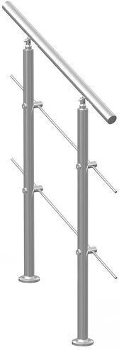 Balustradă din oțel inoxidabil 1-2 trepte Vivatechnix 800 X 104 X 1060 mm unghi reglabil 0° 45° accesorii de montare 2 X bare transversale