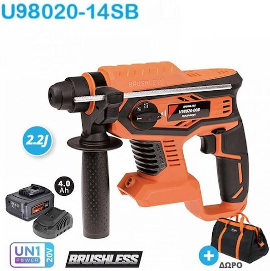 Krausmann Impact Demolition Hammer Battery Brushless 20V Solo with Chuck SDS Plus U98020-14B